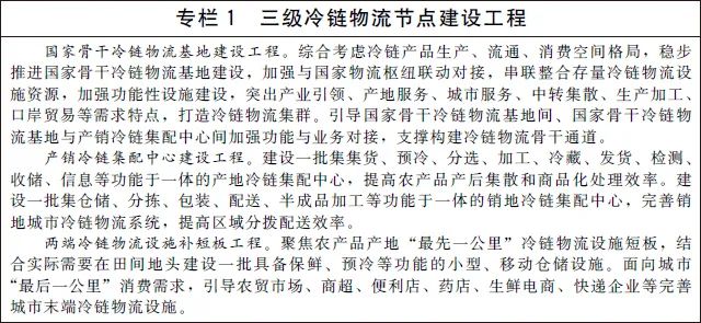 《“十四五”冷链物流发展规划》