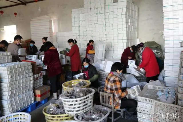 江苏省连云港“电商+物流”融合 打造“中国海鲜电商第一镇”